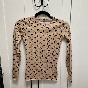 Marine Serre Half Moon Top in Nude S